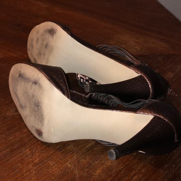 Style & Co "Nathalie" Edgy Whimsical Goth Bronze Faux Drusy Pumps 8 - Picture 7 of 8